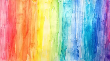 A rainbow is painted on a canvas with a watercolor brush