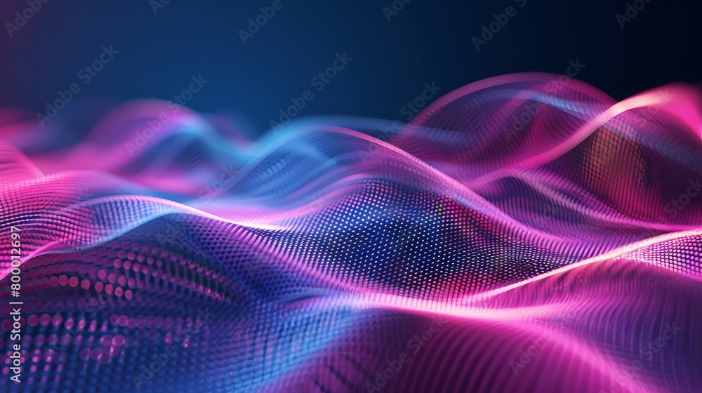 Poster abstract wireframe background with modern science and technology art elements - trendy surface illus