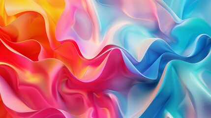 Obraz premium Vibrant wavy abstract surface: dynamic background for graphic design, plastic colorful shape with waves - vector illustration