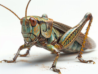 grasshopper on white background