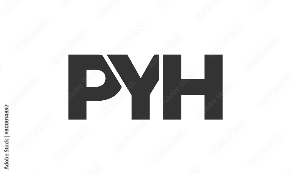 Poster pyh logo design template with strong and modern bold text. initial based vector logotype featuring s