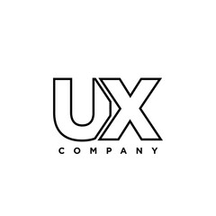 Letter U and X, UX logo design template. Minimal monogram initial based logotype.