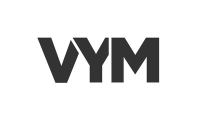 VYM logo design template with strong and modern bold text. Initial based vector logotype featuring simple and minimal typography. Trendy company identity.
