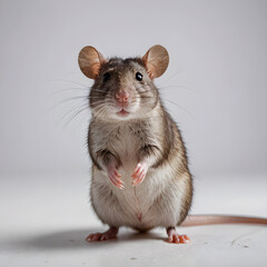 A rat on a white background house rat domestic animal ai generated