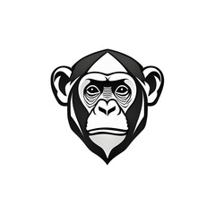 Chimp head logo illustration art on a transparent background generative ai
