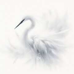 흰 배경, 흰두루미 (white background, White Crane)