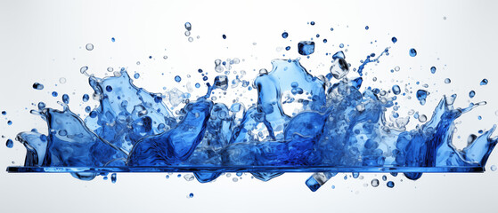 Vivid 3D Render of a Blue Liquid Splash