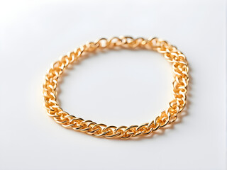 Obraz premium A pair of gold bracelets, gold jewelry, on a solid color background, with concepts of love and marriage, Valentine's Day