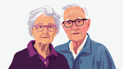 Portrait of senior couple on white background 