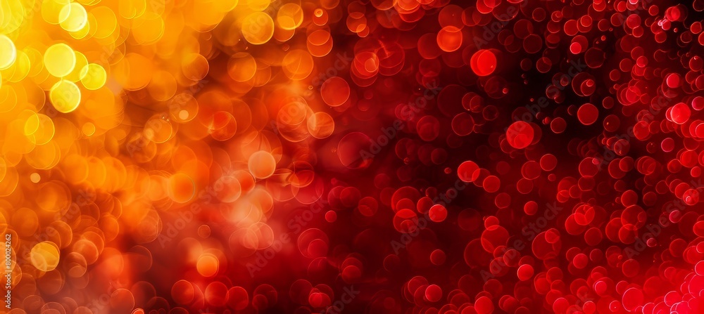Poster abstract gradient bokeh with blurred yellow, orange, and red lights for background use