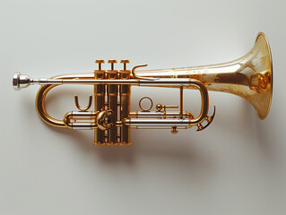 trumpet isolated on white - obrazy, fototapety, plakaty
