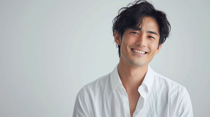 微笑むハンサムな男性