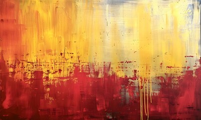 Acient painting of red and yellow colors, Generative AI 
