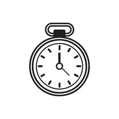 Stopwatch icon. Black Stopwatch icon on white background. Vector illustration