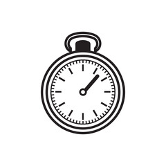 Stopwatch icon. Black Stopwatch icon on white background. Vector illustration