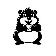 Naklejka premium Cute Groundhog in the moments 