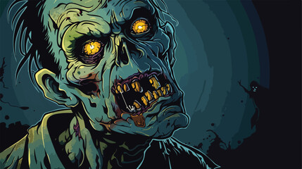 Scary zombie on dark background Vector style vector 