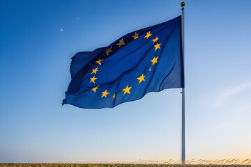 European flag in the wind