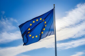 European flag in the wind
