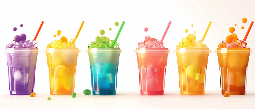 Beautiful bubble tea with copy space