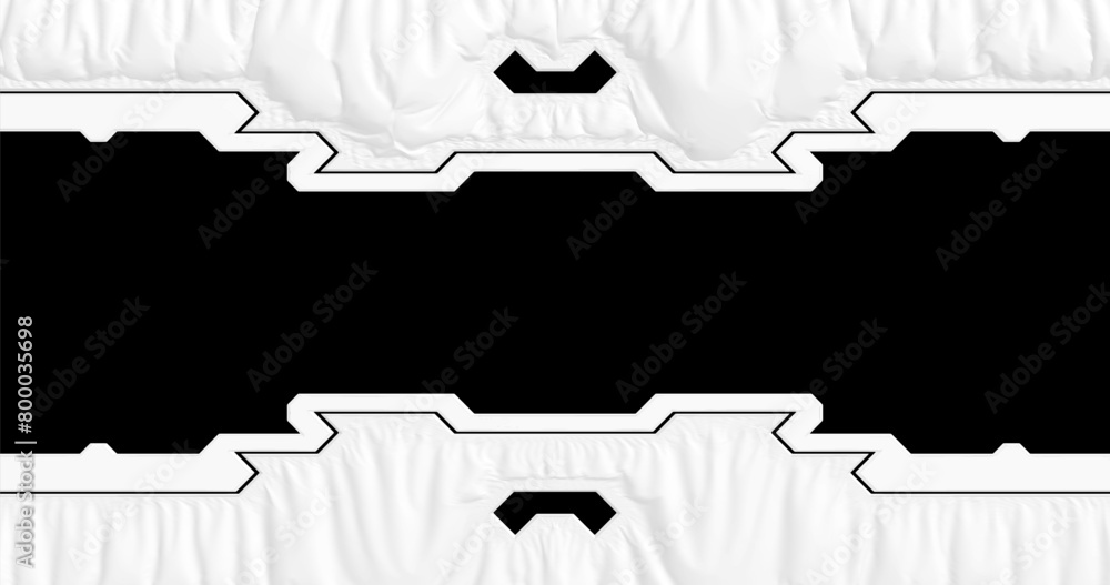 Poster art frame with hi-fi elements and fabric covering. vector graphics.