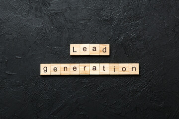 lead generation word written on wood block. lead generation text on table, concept
