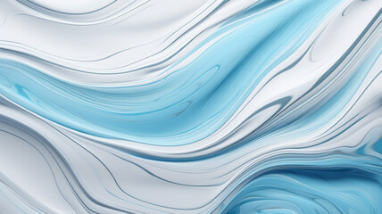 Blue and white swirls luxury background. Abstract liquid art. Three-dimensional visual effect. Inspiration mix of 3d art and fluid art. Abstract wallpaper.