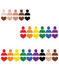 Diversity Equality Inclusion Vector With Rainbow Pride Colors