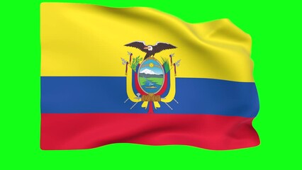 Waving flag of Ecuador Animation 3D render Method