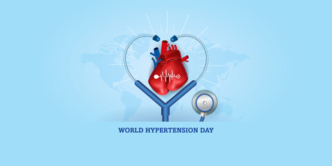 World Hypertension Day. Heart attack Awareness background. Vector illustration - Powered by Adobe