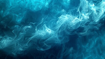 Fototapeta premium Abstract blue smoke on a black background