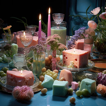 candles and flowers