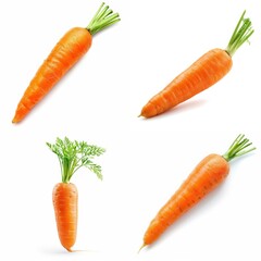 set of carrots isolated on white