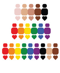 People Icons With Rainbow Colors Promoting Equality And Unity