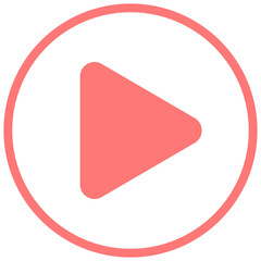 Play button flat icon isolated on white background.