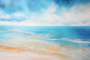 Serene Beach Serenity, abstract landscape art, painting background, wallpaper, generative ai