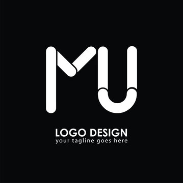 MU MU Logo Design, Creative Minimal Letter MU MU Monogram