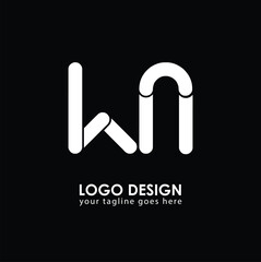 WN WN Logo Design, Creative Minimal Letter WN WN Monogram