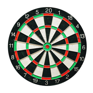 Dart board target isolated on white background