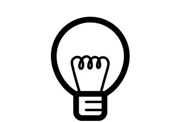 電球が光っているシンプルなアイコンイラスト