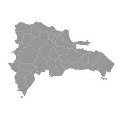 Dominican Republic map with administrative divisions. Vector illustration.