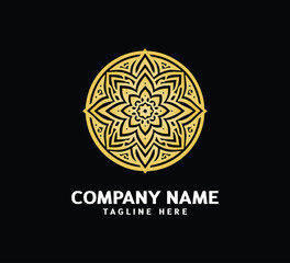 Obraz premium Gold Mandala logo design. Abstract beauty Mandala. Floral ornament. Decorative circle ornament style
