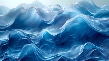 Obraz premium Soothing Waveforms: Abstract Blue Design with Pixelated Textures
