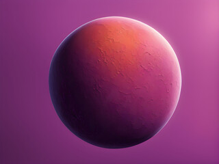 A 3D planet on a solid color background, interstellar travel, Mars or Earth, planets in space