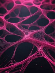 pink theme abstract tech background with neural network connections and digital waves from Generative AI