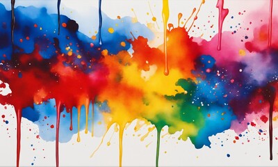 Fototapeta premium Multi color powder explosion isolated on white background. Color dust splash cloud on white background. Launched colorful particles on background.