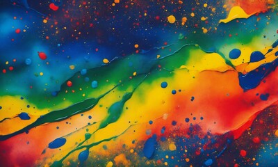 bright Abstract watercolor drawing on a paper image