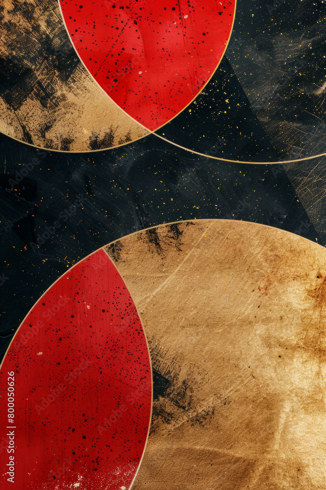 Wall mural red and gold abstract vertical background or pattern, creative design template