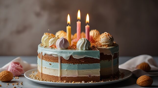 birthday cake with candles gif