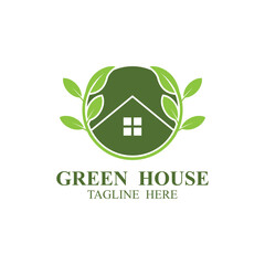 green house logo design vector template